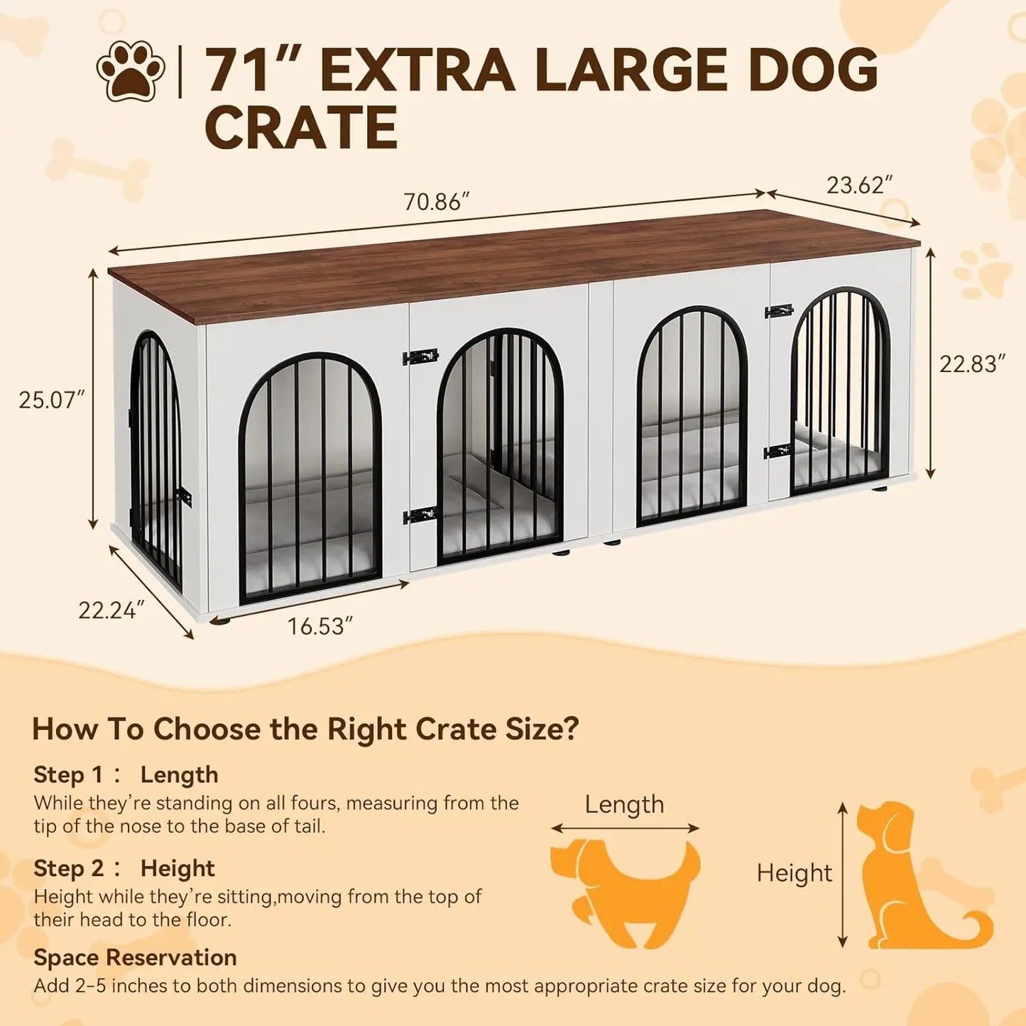 HiMISS Dog Crate Furniture For Two Dogs And TV Stand