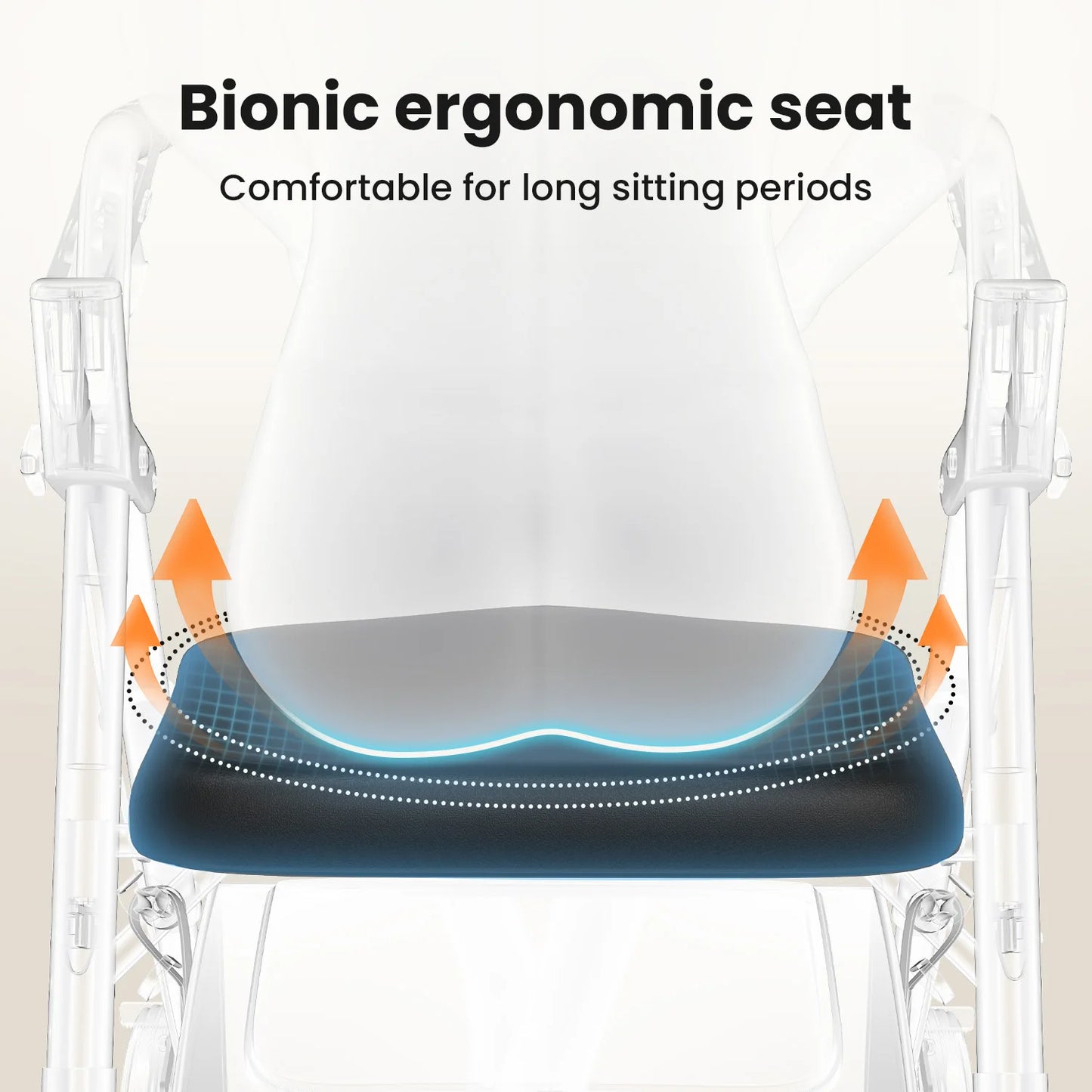 Rollator Walker For Seniors Foldable With Seat Aluminum Frame