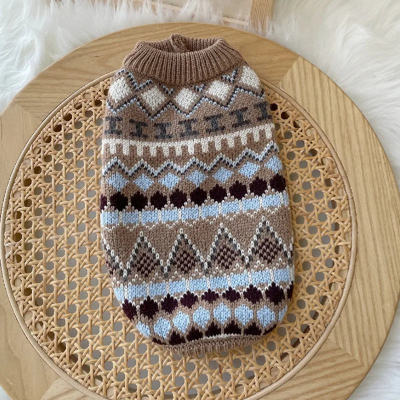NONECN Bohemia Knit Pet Sweater Two Legged Cats Dogs