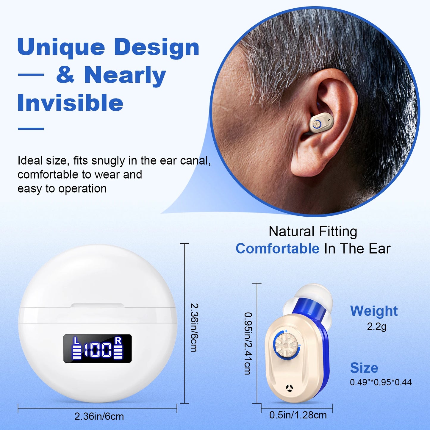 KF Concept Rechargeable In Ear Hearing Aids Mini Amplifiers