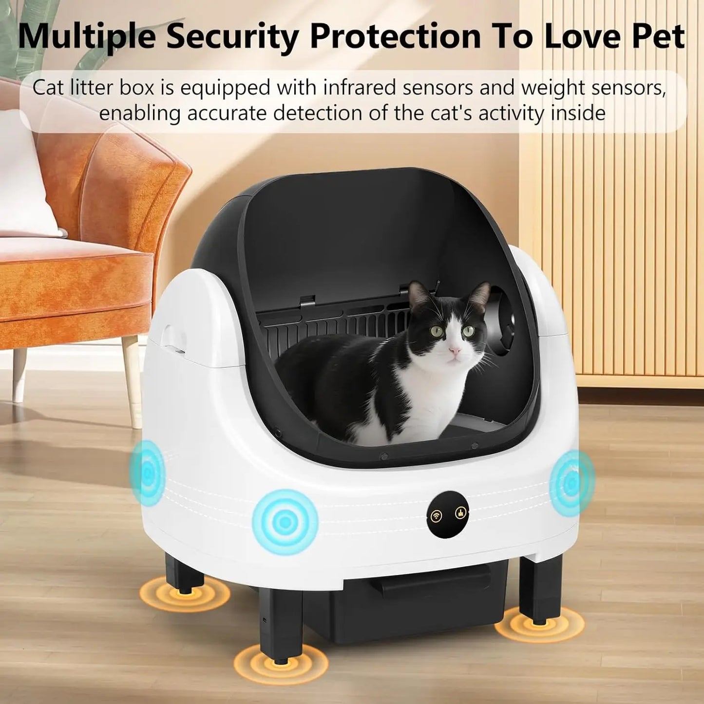 XMSJ Automatic Self-Cleaning Litter Box for Multiple Cats App Control