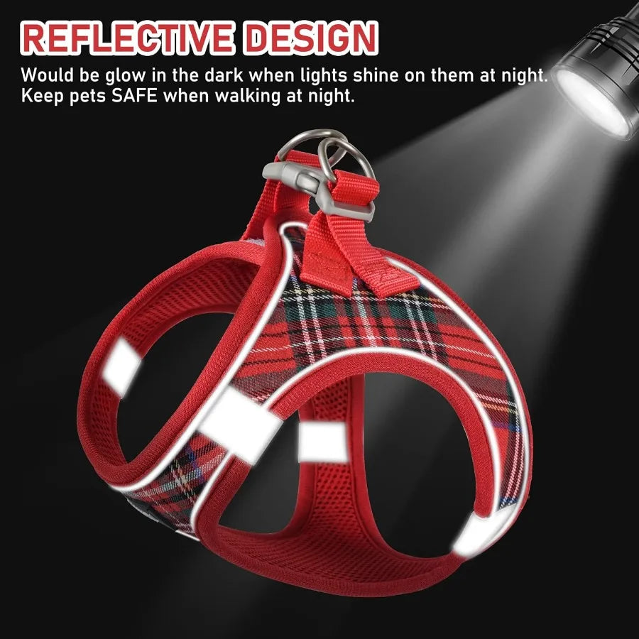 High-concerned Small Dog Harness And Leash Set Soft Mesh Vest Design