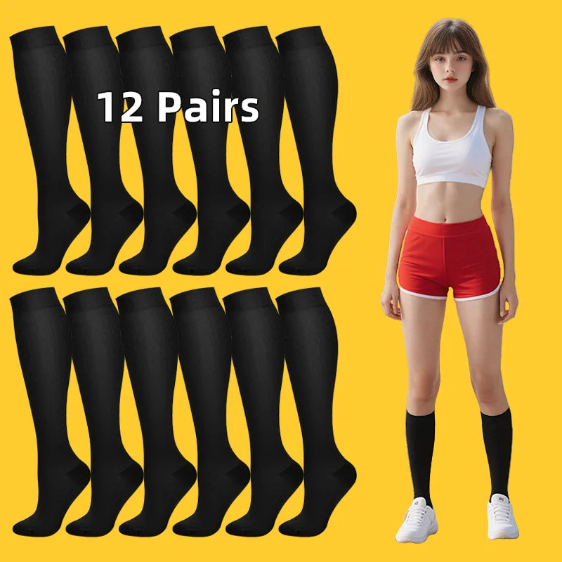 Zhejiang Craft of Weaving 12 Pairs Compression Socks for Men and Women Running