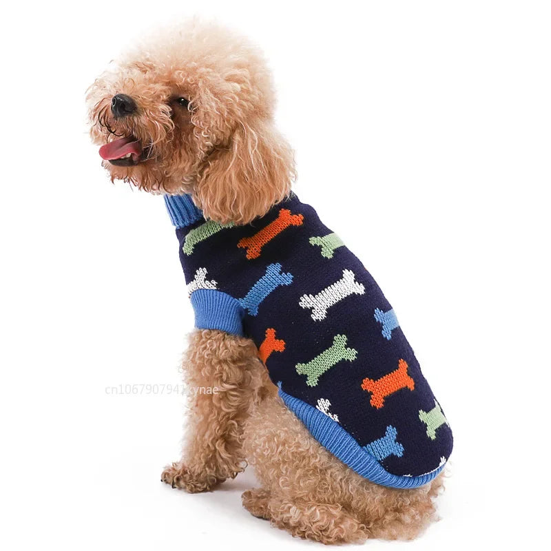 MOONBIFFYCN Warm Knitted Dog Sweater Cozy Winter Gear