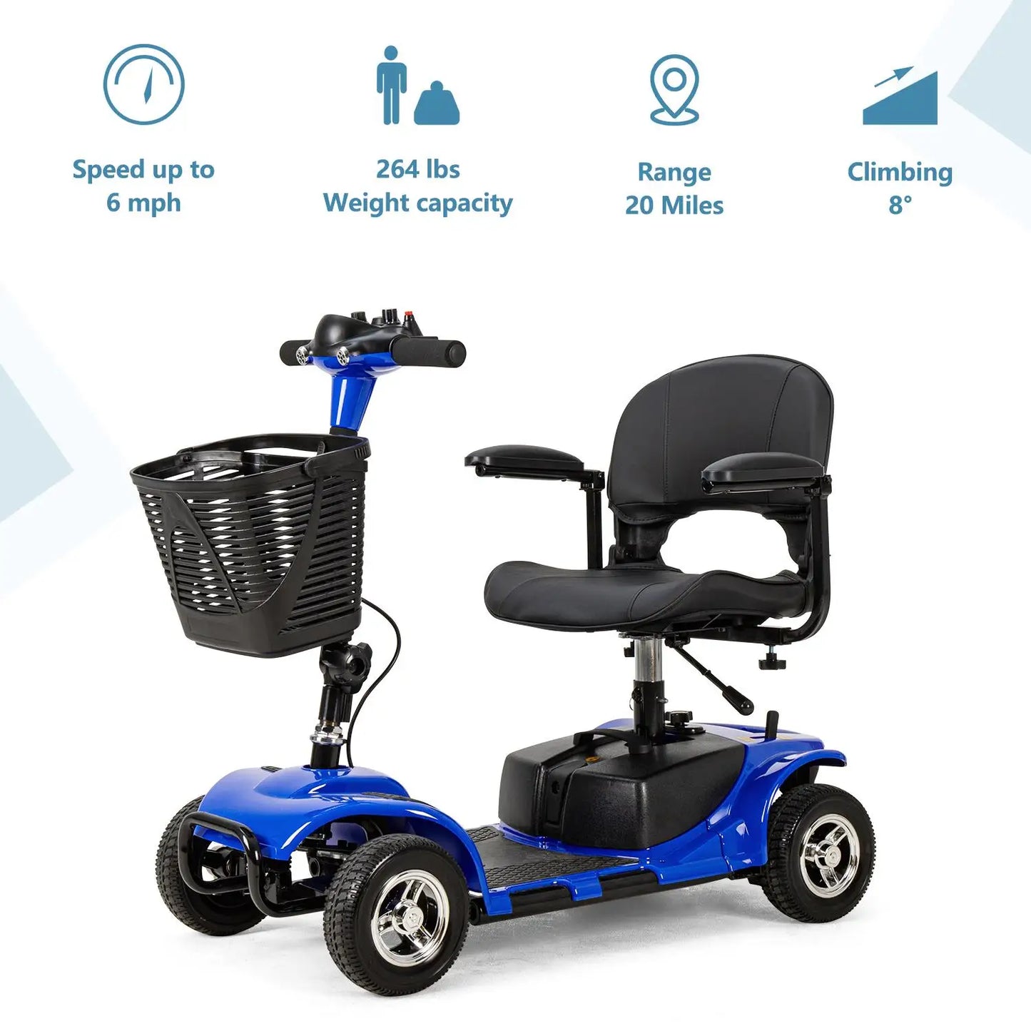 Hign-concerned 4 Wheel Mobility Scooter Collapsible Elderly