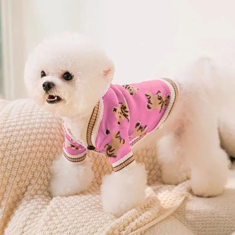 DoggyZStyle Striped Cardigan Sweater For Dogs Chihuahua Bichon Frise