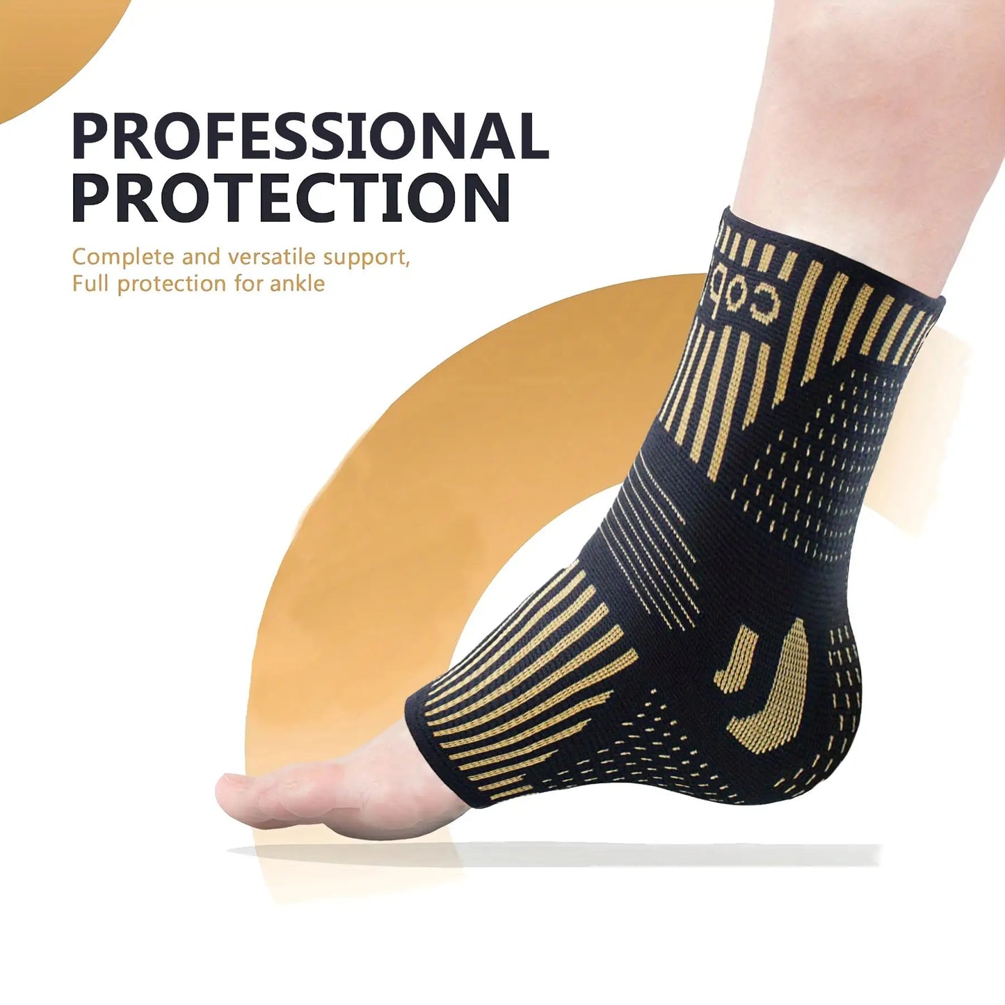 Hignconcerned Copper Ankle Support Compression Sleeve
