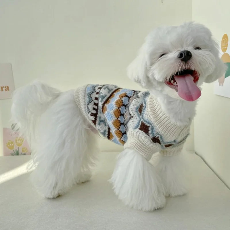 NONECN Bohemia Knit Pet Sweater Two Legged Cats Dogs
