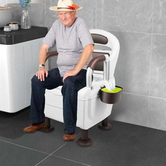 Bymaocar Commode Toilet Chair For Elderly Disabled Armrests