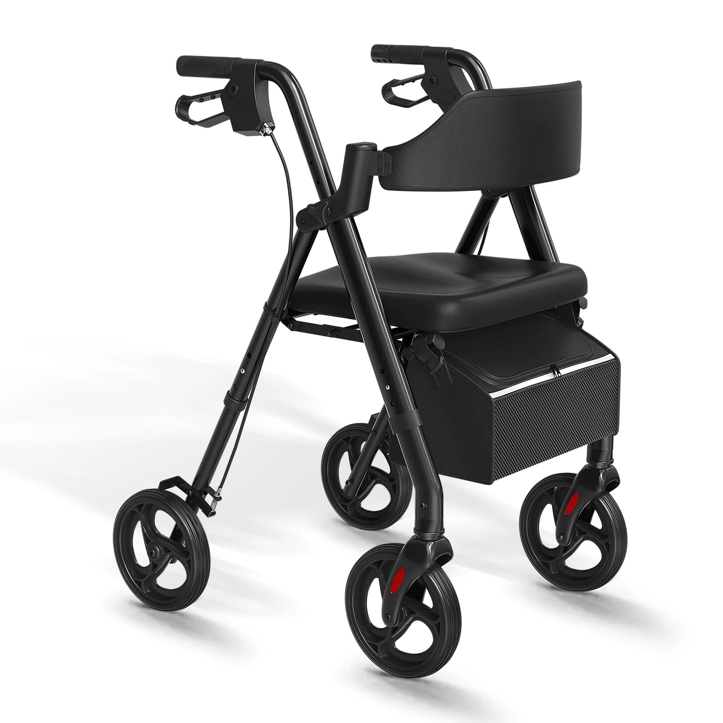 Rollator Walker For Seniors Foldable With Seat Aluminum Frame