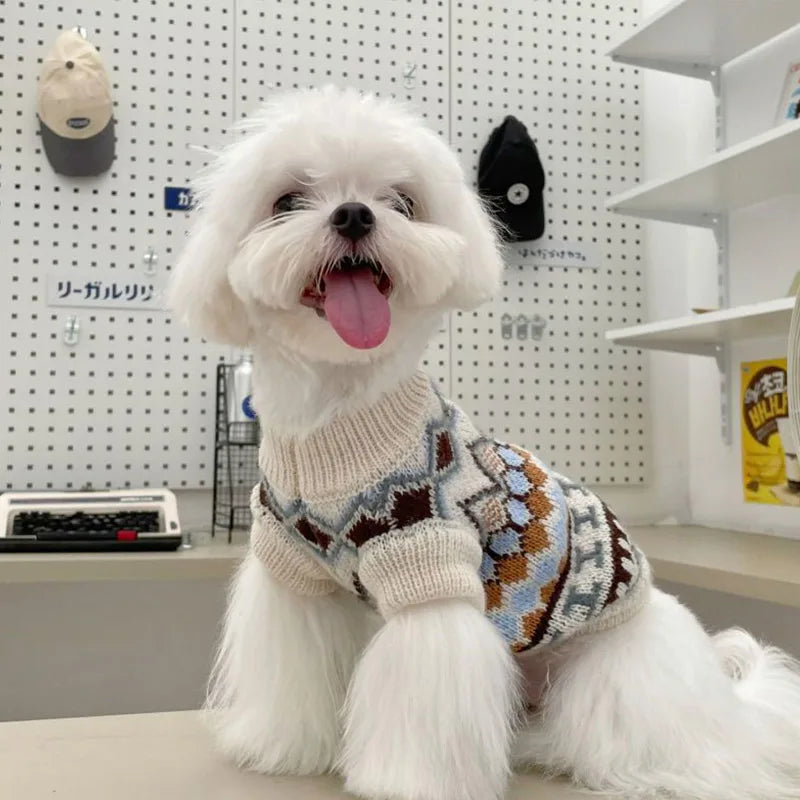 NONECN Bohemia Knit Pet Sweater Two Legged Cats Dogs