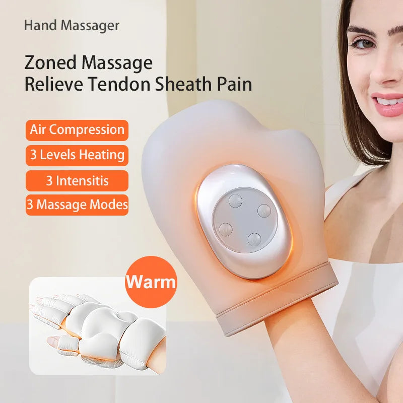 Electric Hand Massager With Finger Joint Kneading And Hot Compress