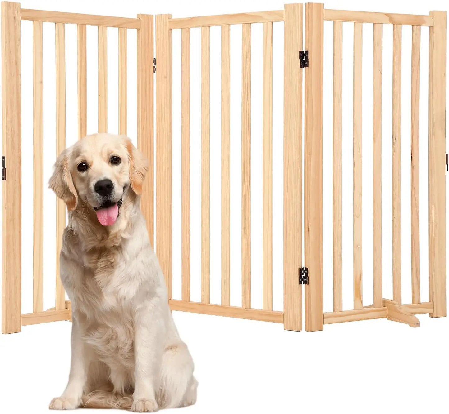 HiMISS Freestanding Dog Gate Foldable Pet Fence With Support Feet