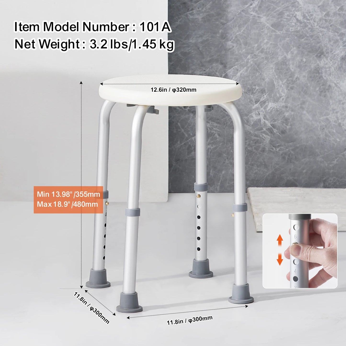 SucceBuy Shower Chair Inside Adjustable Height Non Slip