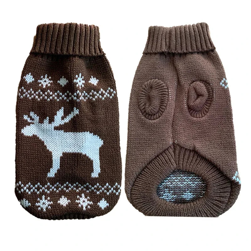 MOONBIFFYCN Warm Knitted Dog Sweater Cozy Winter Gear