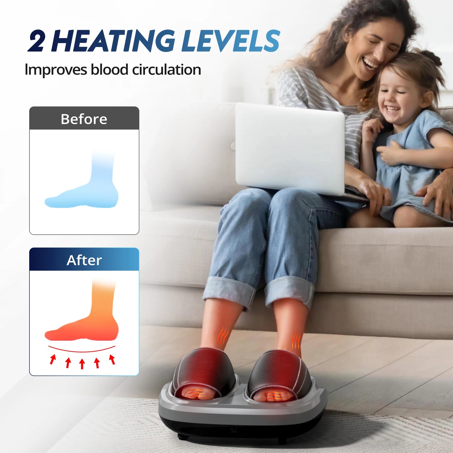 HIMOUTA Foot Massager HG01A with Heat Shiatsu Kneading