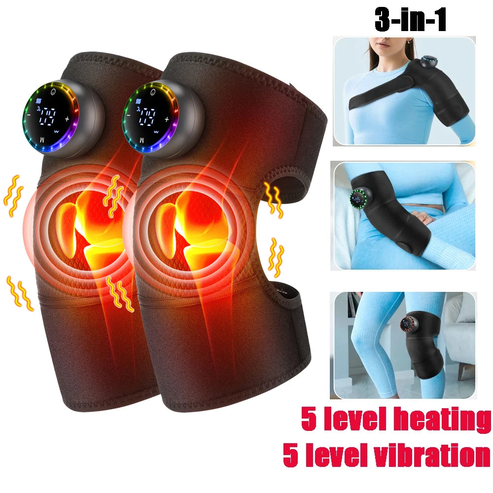 PASTSKY Electric Knee Massager 2 in 1 Heated Vibration Therapy
