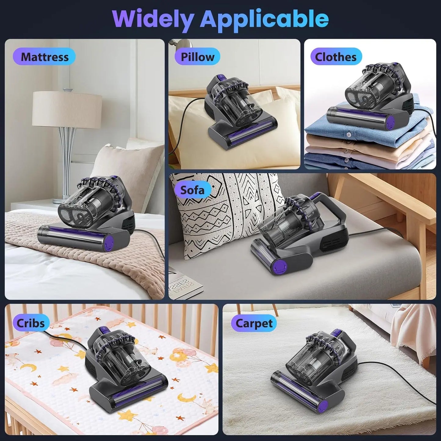 Hign-concerned Mattress Vacuum Cleaner UVC Ultrasonic HEPA