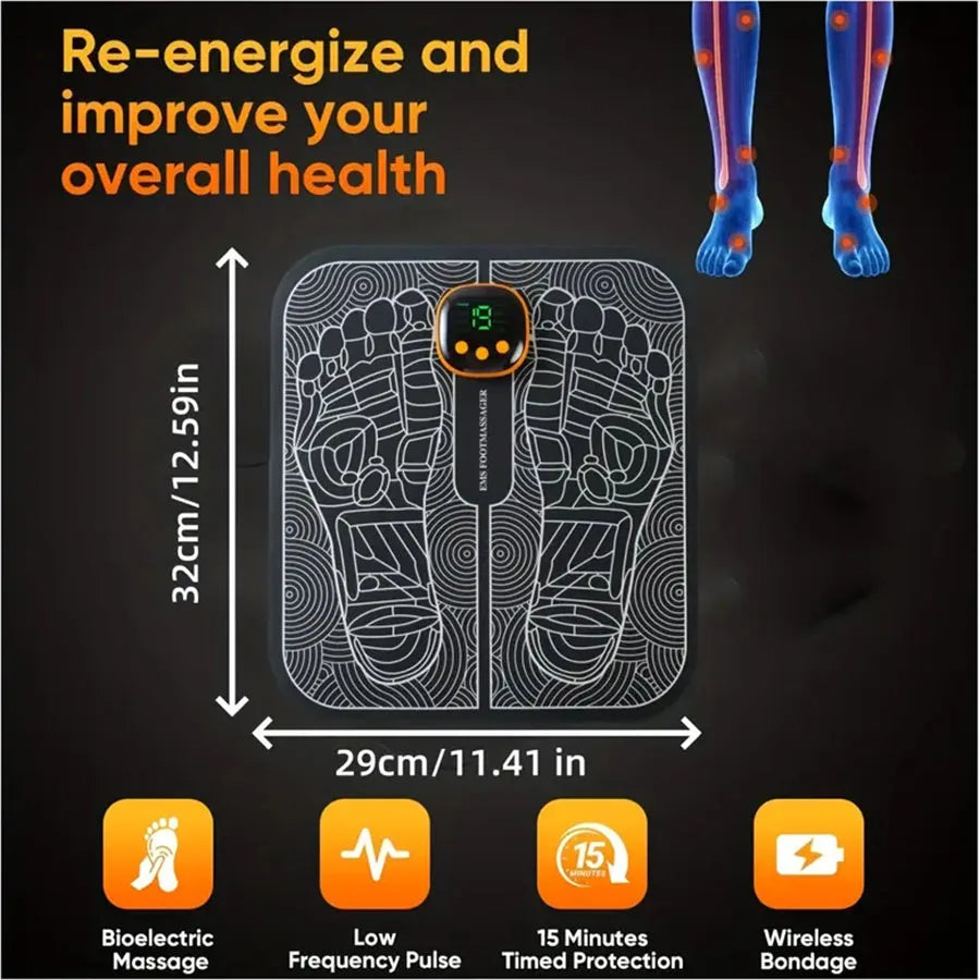 EMS Foot Massager For Muscle Relaxation With LCD Display Remote